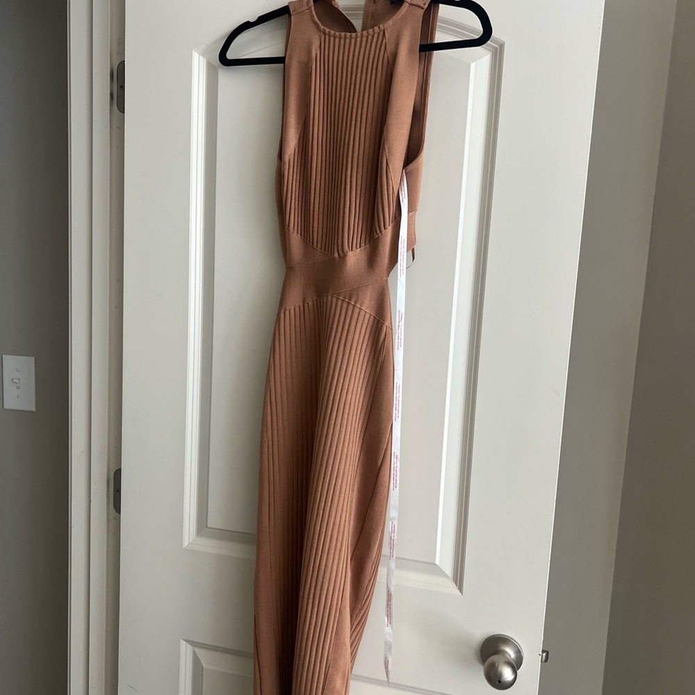 Missguided+ Tan Backless Dress